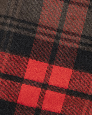 Joshua Ellis - Primary Check Hand Cut Tassel Hem Stole Red